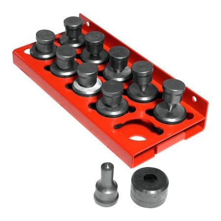 Edwards Mfg Co. Edwards Round Punch & Die Set with Punch & Die Tray, 10 Piece PD1500